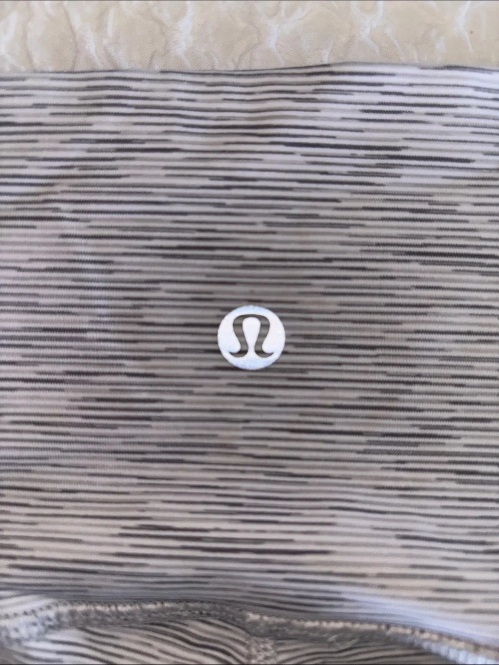 lululemon athletica Gray and White Striped Leggings